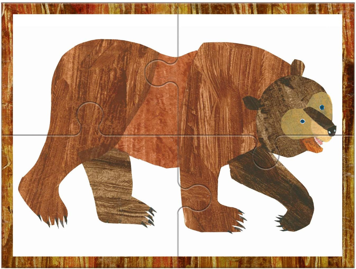 World of Eric Carle Brown Bear 4-In-A-Box Puzzles, Ages 2-5, Each Measures 6”X8 - Chunky Puzzles with 4, 6, 9 and 12 Pieces Featuring Popular Animals - Difficulty Level Grows with Child