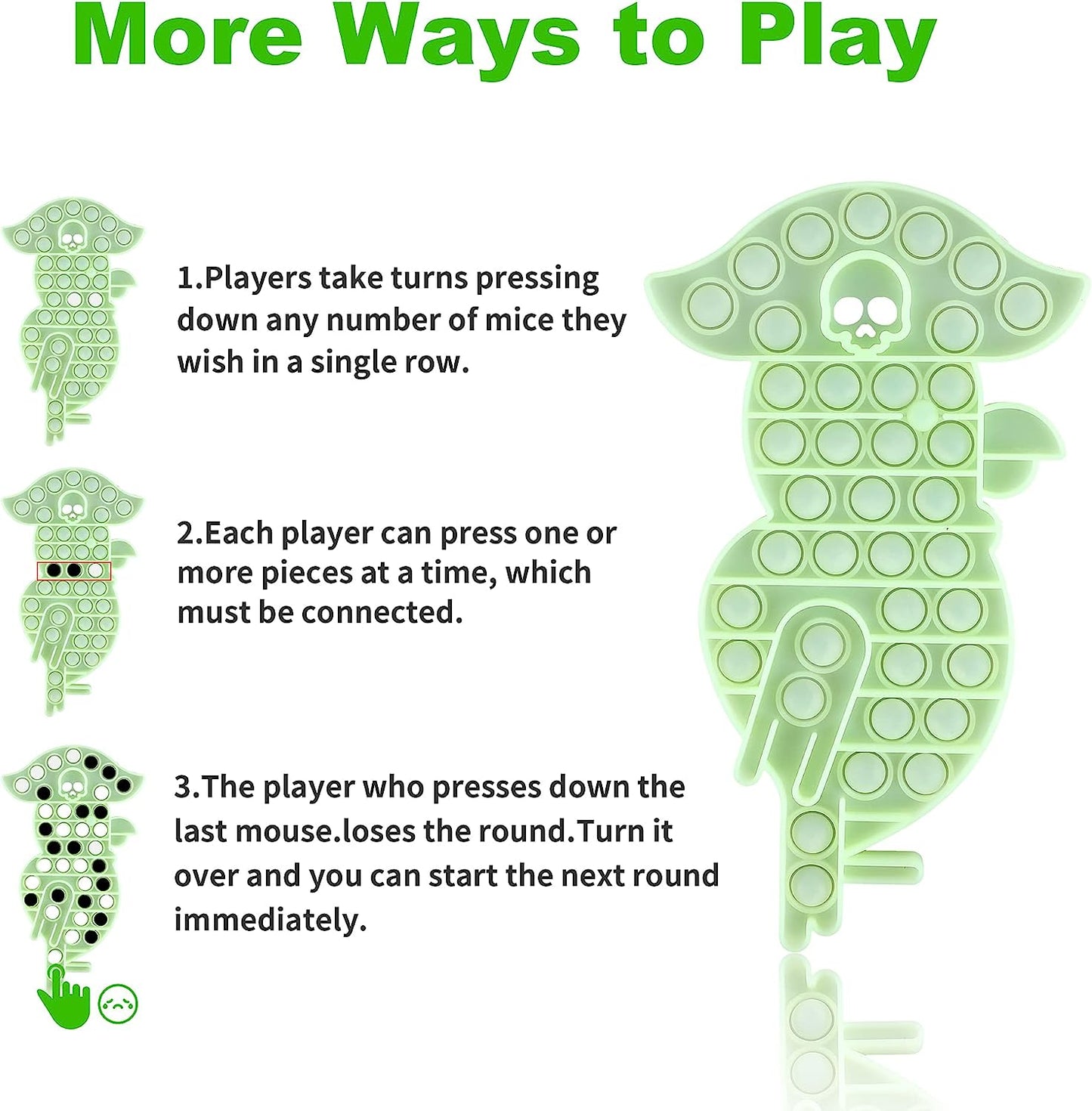 Figoal Stress Relief Bubble Sensory Toy, Glow in the Dark Fidget Toys Anxiety Stress Reliever, Light up Autism Special Needs Squeeze Sensory Toy for Home School