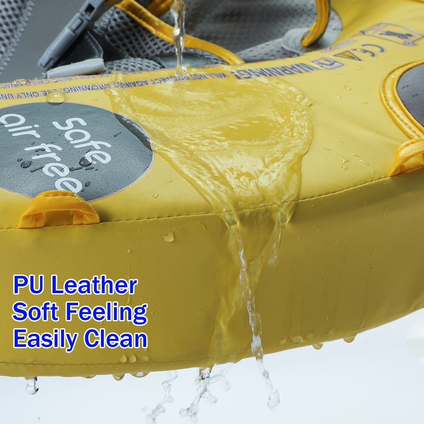 Upgraded Baby Float Non-Inflatable baby Swim Ring, Infant Soft Solid Swimming Trainer, Baby Pool Float with Removable UPF 50+ UV Sun Protection Canopy (Pink Ladybug)