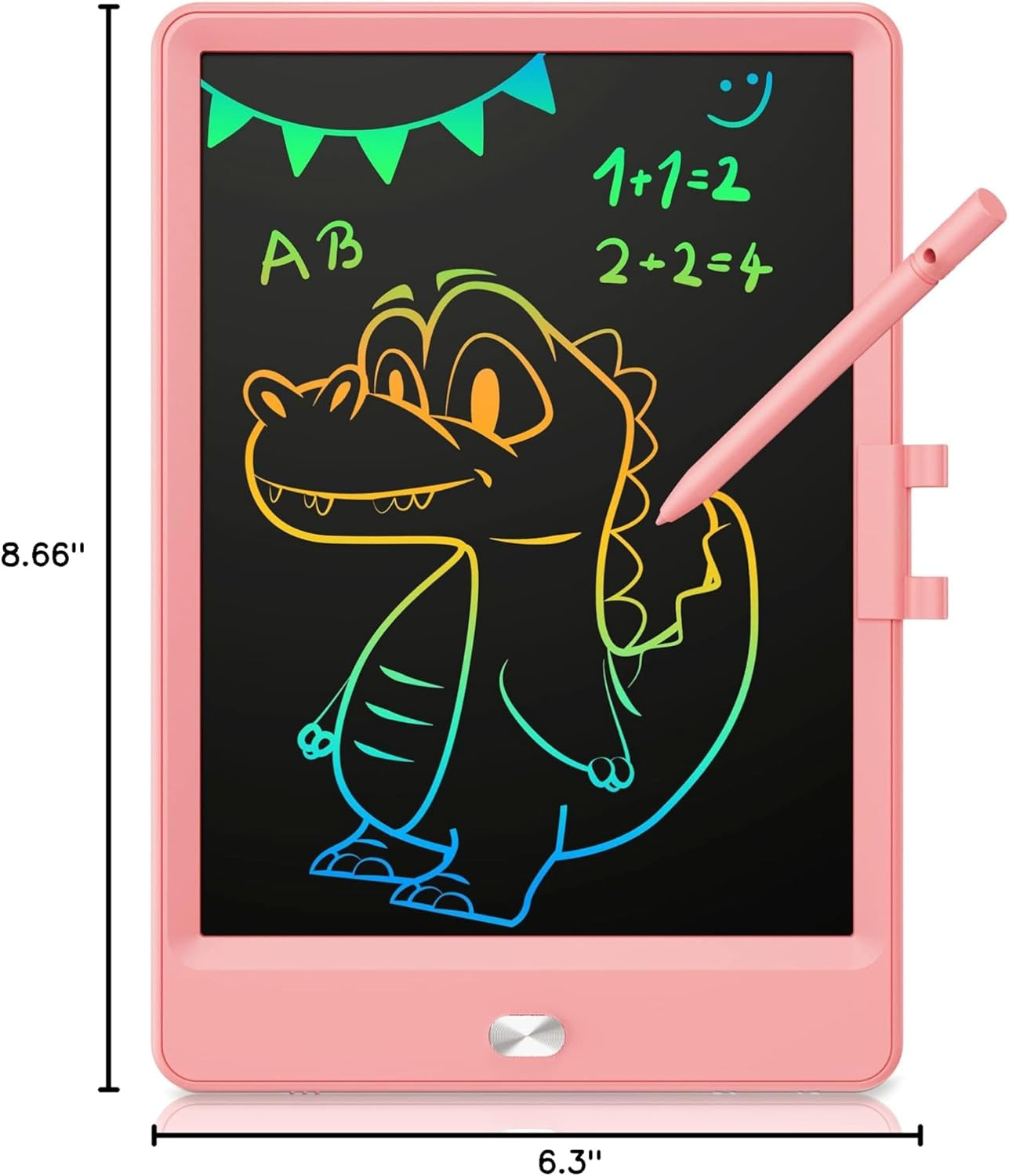 LCD Writing Tablet, 8.5 Inch Toddler Doodle Board Drawing Tablet, Erasable Reusable Electronic Drawing Pads, Educational and Learning Toy for 3-8 Years Old Boy and Girls (Pink)