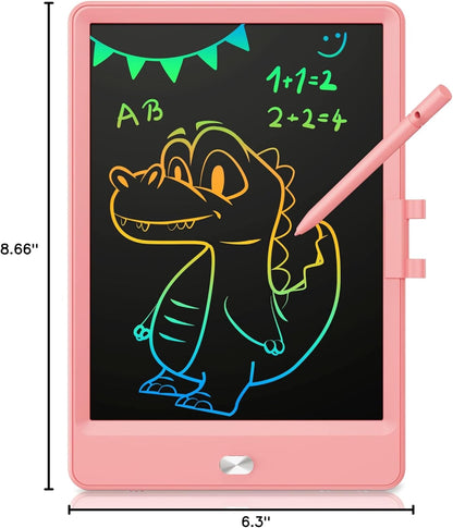 LCD Writing Tablet, 8.5 Inch Toddler Doodle Board Drawing Tablet, Erasable Reusable Electronic Drawing Pads, Educational and Learning Toy for 3-8 Years Old Boy and Girls (Pink)
