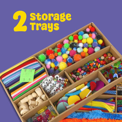 Arts and Craft Kit – a DIY 3.8 Pounds of Hobby Craft Supplies & Materials Box for Creative Art Projects for Kids Age 4 5 6 7 8 9 10 11 & 12 Year Old Girls & Boys