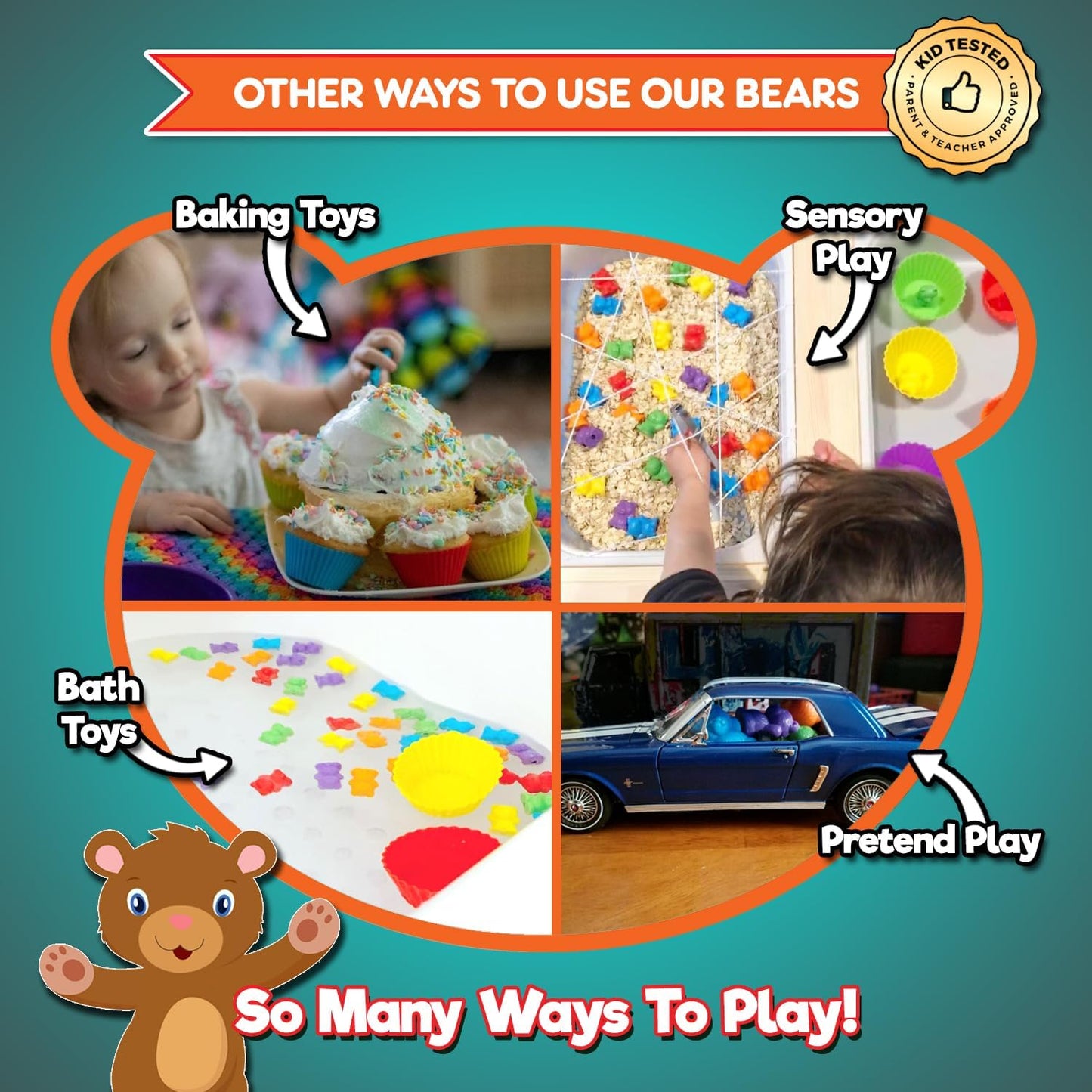 Jumbo Counting Bears Matching Game - Montessori Fine Motor Learning Toys with Stacking Cups, 60 Preschool Math Manipulatives, 2 Toddler Games Dice, Toy Storage & Activities Ebook