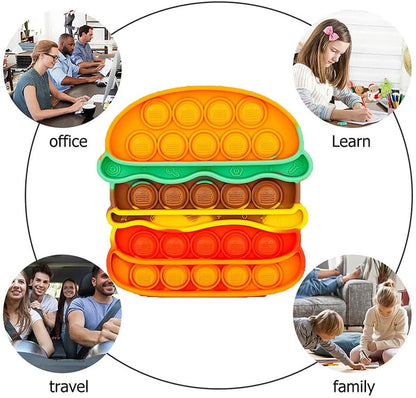 Fidget Toys Pop , Bubble Popping Sensory Fidget Toy for Adults and Children, Push Pop on It Stress Toy for Autism, Sensory Popper Educational Game Toy for Kids（Hamburger & Fries Shapes ）