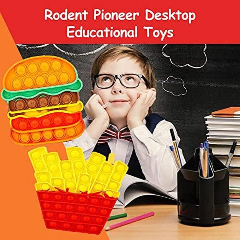 Fidget Toys Pop , Bubble Popping Sensory Fidget Toy for Adults and Children, Push Pop on It Stress Toy for Autism, Sensory Popper Educational Game Toy for Kids（Hamburger & Fries Shapes ）