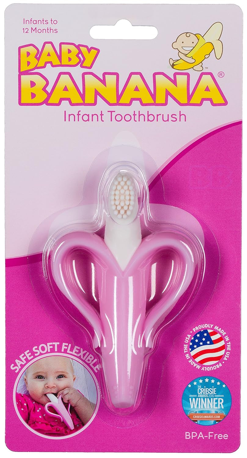 the Original Teether-Toothbrush, Infant to Toddler, Made in USA, Butter-Soft Bristles for Gums and Teeth, Bendable Food Grade Silicone, Family-Owned Buisness since 2009, 11 Million+ Sold