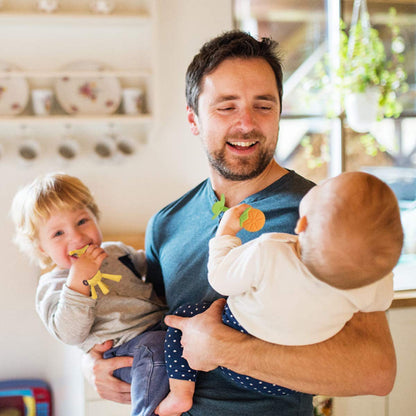 Teething Toys (4 Pack)- Baby Teething Toys Set/Baby Teether Chew Toys/Natural Organic Freezer Safe for Infants and Toddlers/Bpa-Free Teether Set for Boys & Girls (Orange)