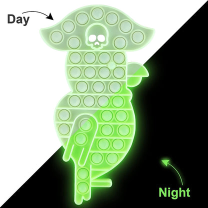 Figoal Stress Relief Bubble Sensory Toy, Glow in the Dark Fidget Toys Anxiety Stress Reliever, Light up Autism Special Needs Squeeze Sensory Toy for Home School