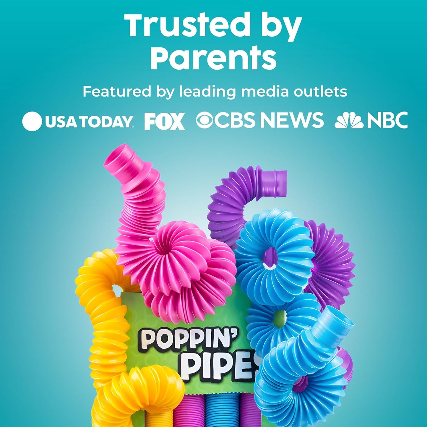 Pop Tubes - Sensory Toys - Fidget Toys - Imaginative Play & Stimulating Creative Learning - Hours of Fun for Kids - Tons of Ways to Play - Non-Mouthable Toy 3+ - 8 Pack Large