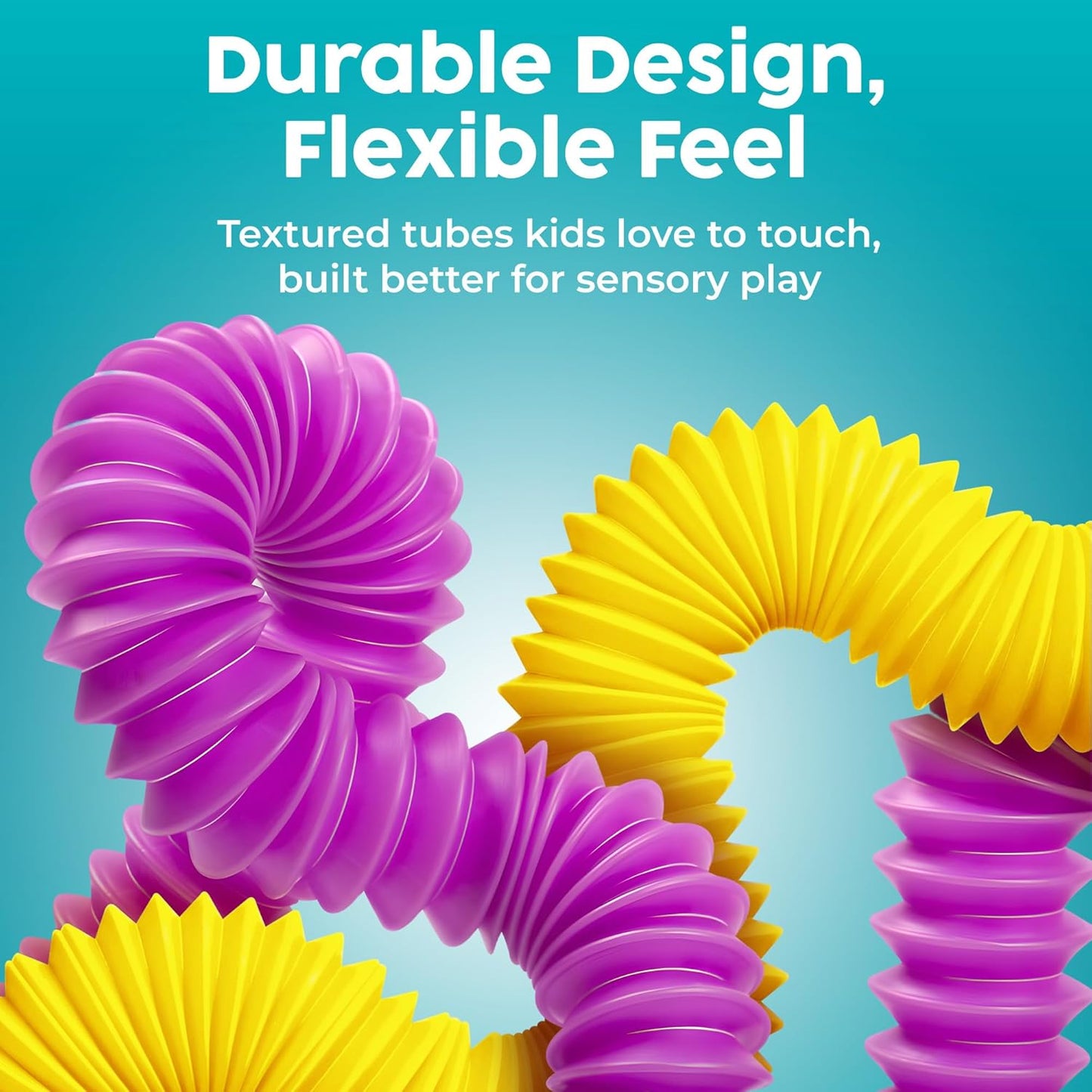 Pop Tubes - Sensory Toys - Fidget Toys - Imaginative Play & Stimulating Creative Learning - Hours of Fun for Kids - Tons of Ways to Play - Non-Mouthable Toy 3+ - 8 Pack Large
