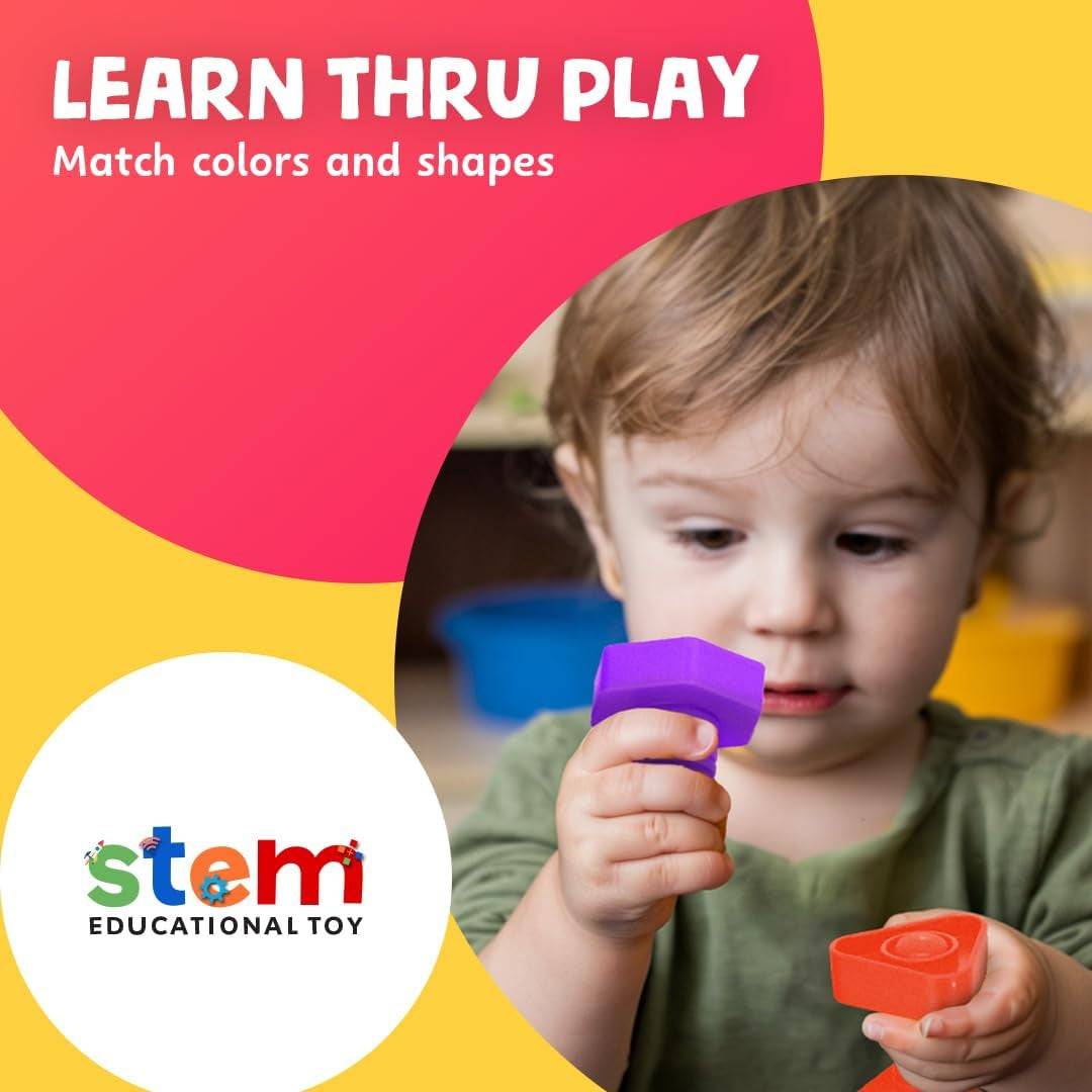 24-Piece Nuts and Bolts - Montessori Motor Skill Set for 18 Month+ Kids with Ebook