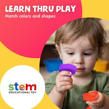 24-Piece Nuts and Bolts - Montessori Motor Skill Set for 18 Month+ Kids with Ebook